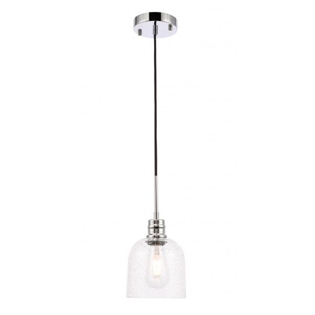 Elegant Lighting GABE Chandelier 1-Light Clear Bubble Chrome Glass Wire Medium E26 Standard E28